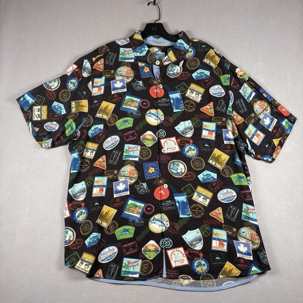 Tommy Bahama 30th Anniversary Silk Shirt XL Passport to Paradise Collectors